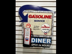BUY CHEVRON GASOLINE MEMORBILIA 2026 ALUMINUM SIGN, i-44autoauction