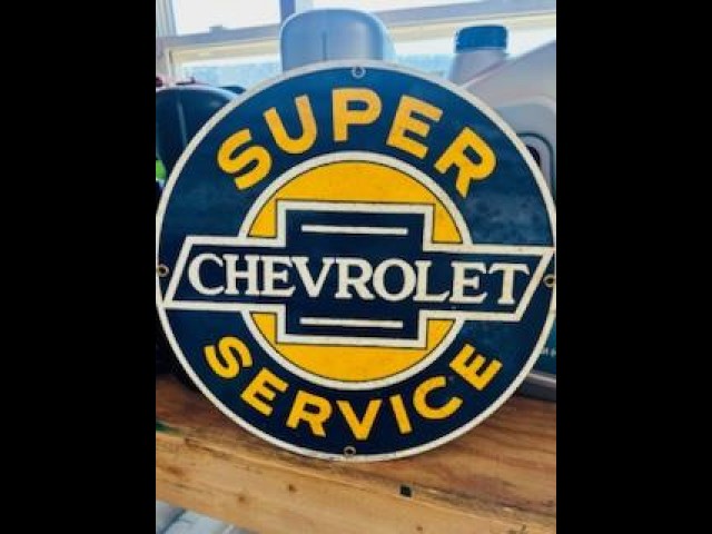 BUY CHEVROLET SUPER SERVICE 2026 PORCELAIN SIGN, i-44autoauction