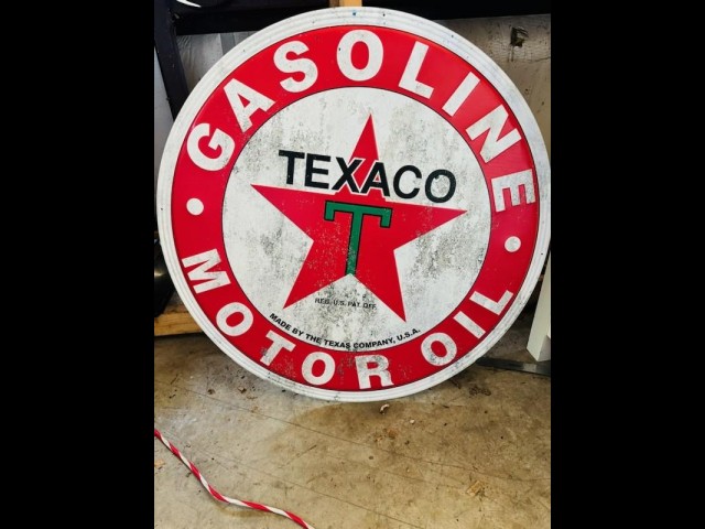 BUY TEXACO GASOLINE & MOTOR OIL 2026 ALUMINUM SIGN, i-44autoauction