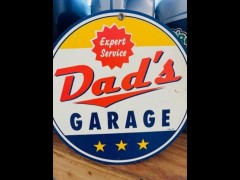 BUY DAD'S GARAGE MEM 2026 ALIMUNIM SIGN, i-44autoauction